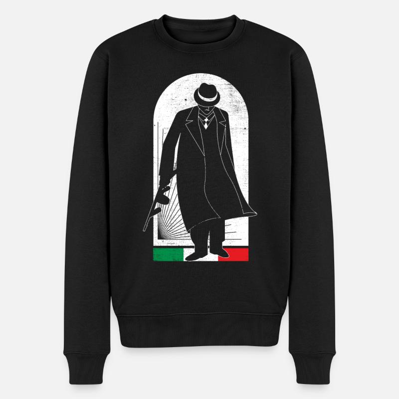Italie Mafia Graphique - Pull Premium bio Homme - noir