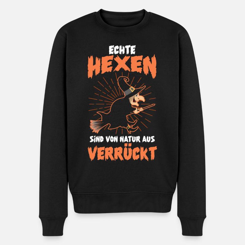 VerrückteHexe Halloween - Männer Premium Bio Pullover - Schwarz