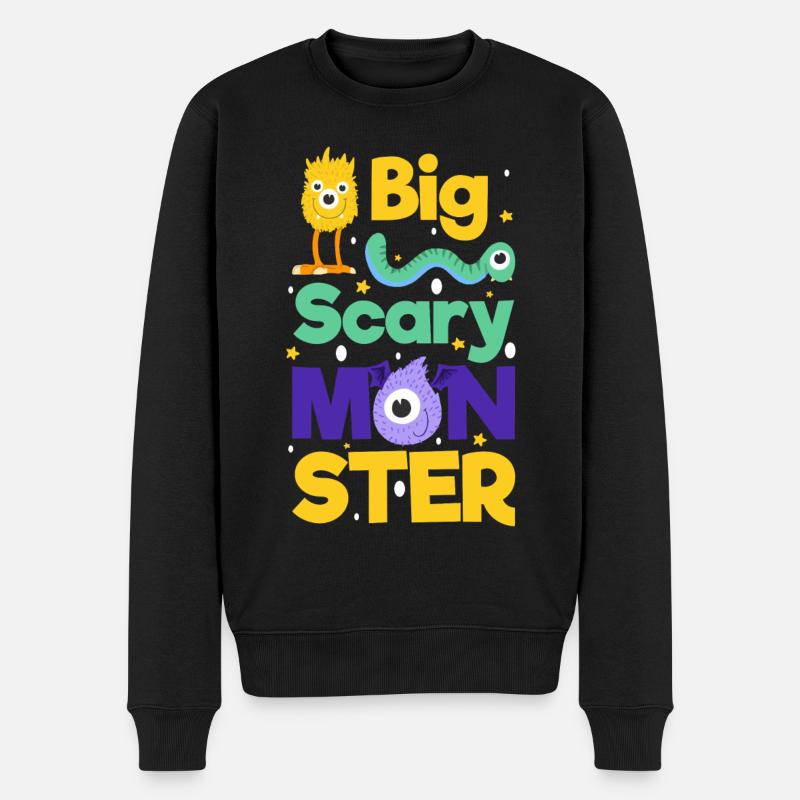 Monster Comic Petite Sœur Frère - Pull Premium bio Homme - noir