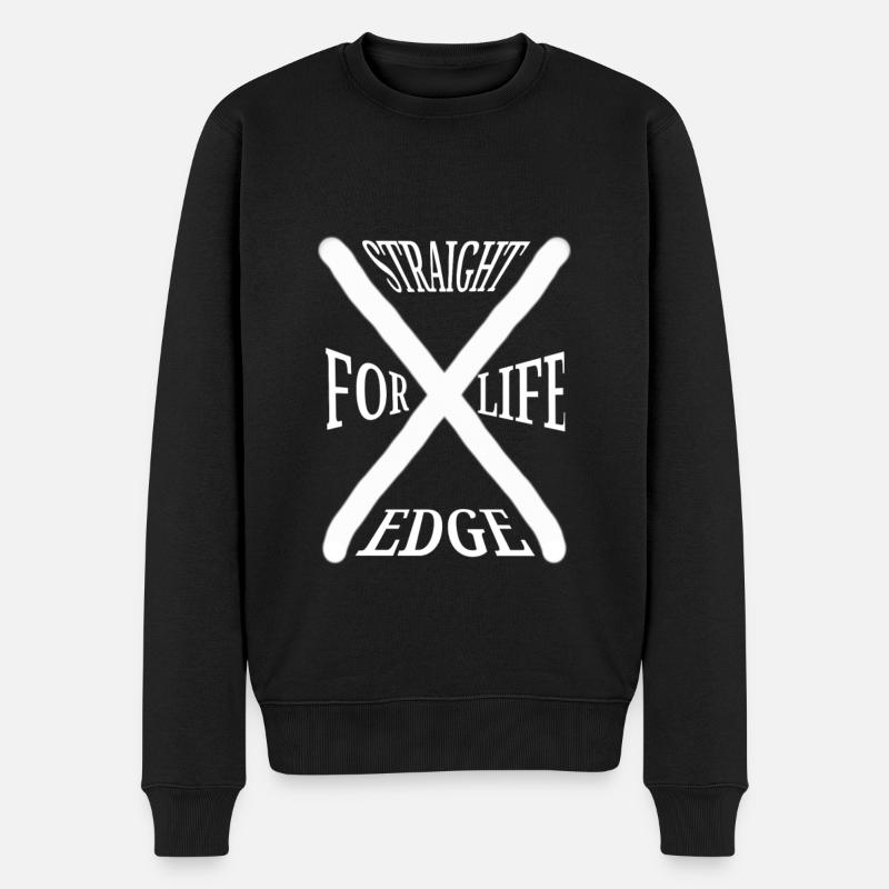 Straight Edge - Männer Premium Bio Pullover - Schwarz