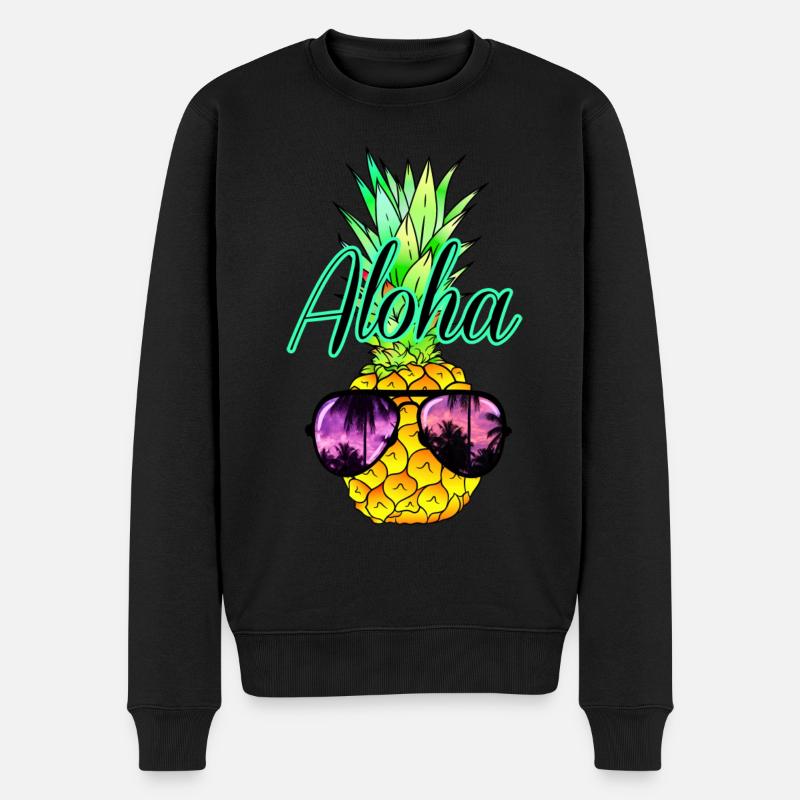 Ananas Aloha - Pull Premium bio Homme - noir