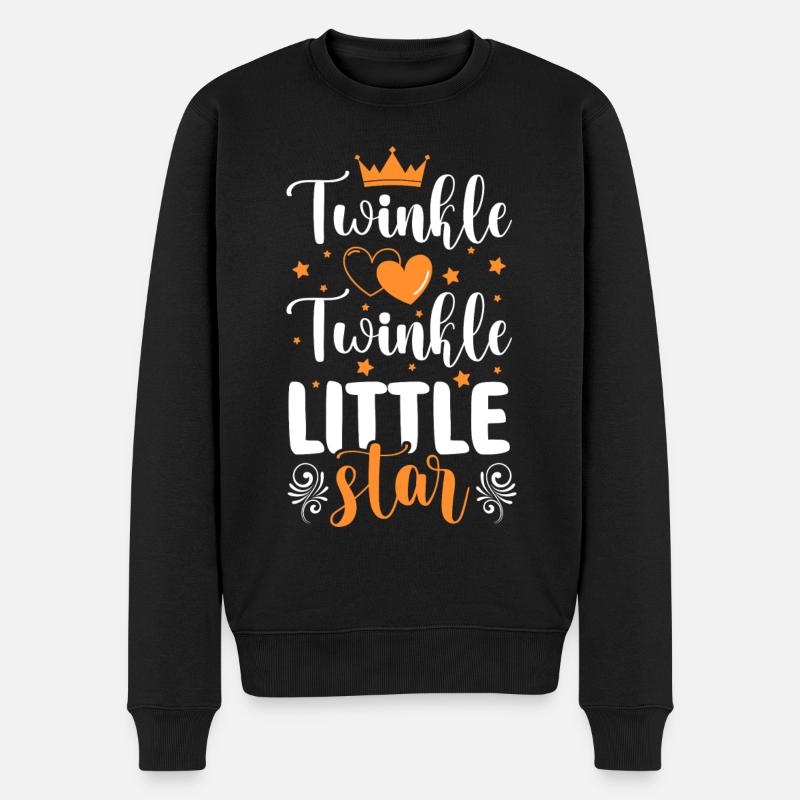 Sterne Sternchen Astronomie - Männer Premium Bio Pullover - Schwarz