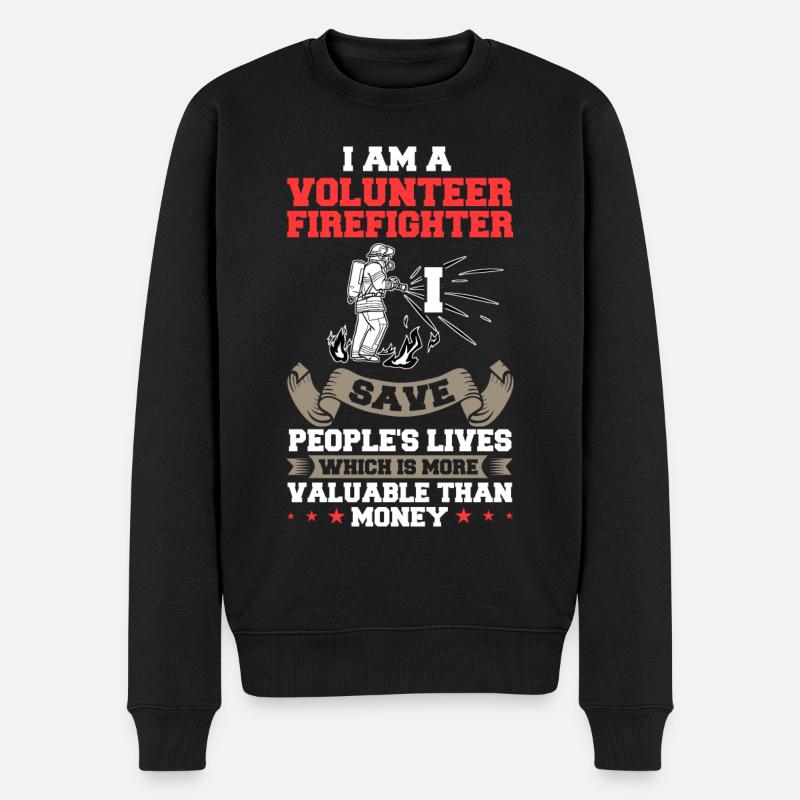 Pompiers volontaires - Pull Premium bio Homme - noir