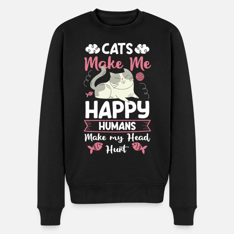 Chat Tigre - Pull Premium bio Homme - noir