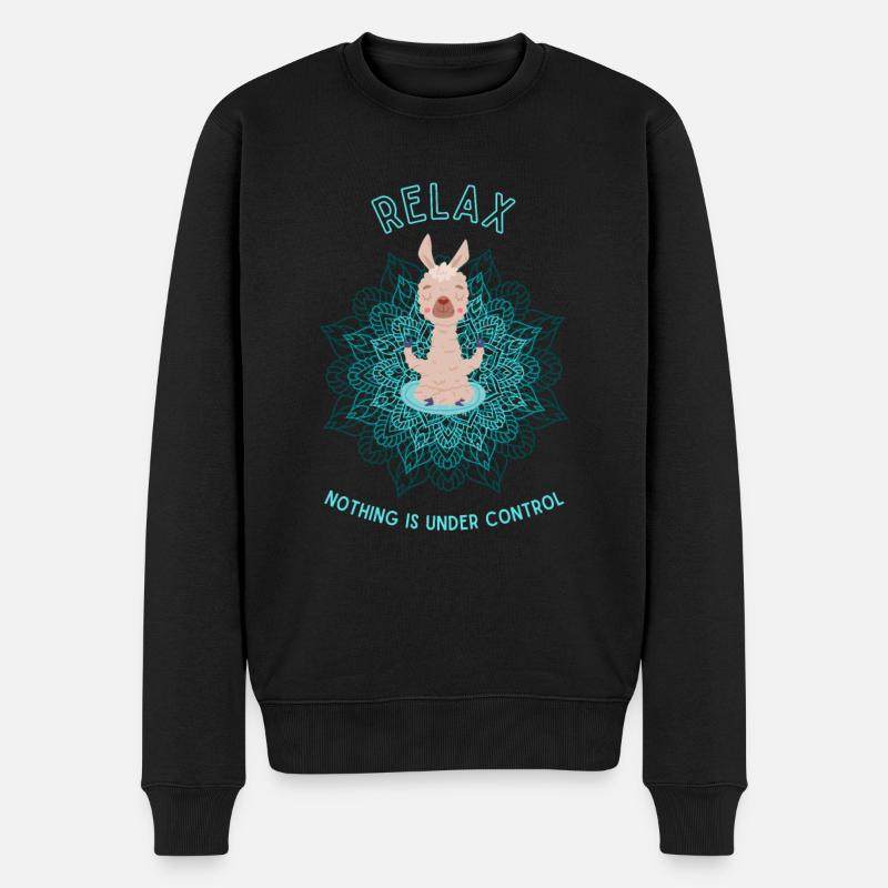 Lama relaxant - Pull Premium bio Homme - noir