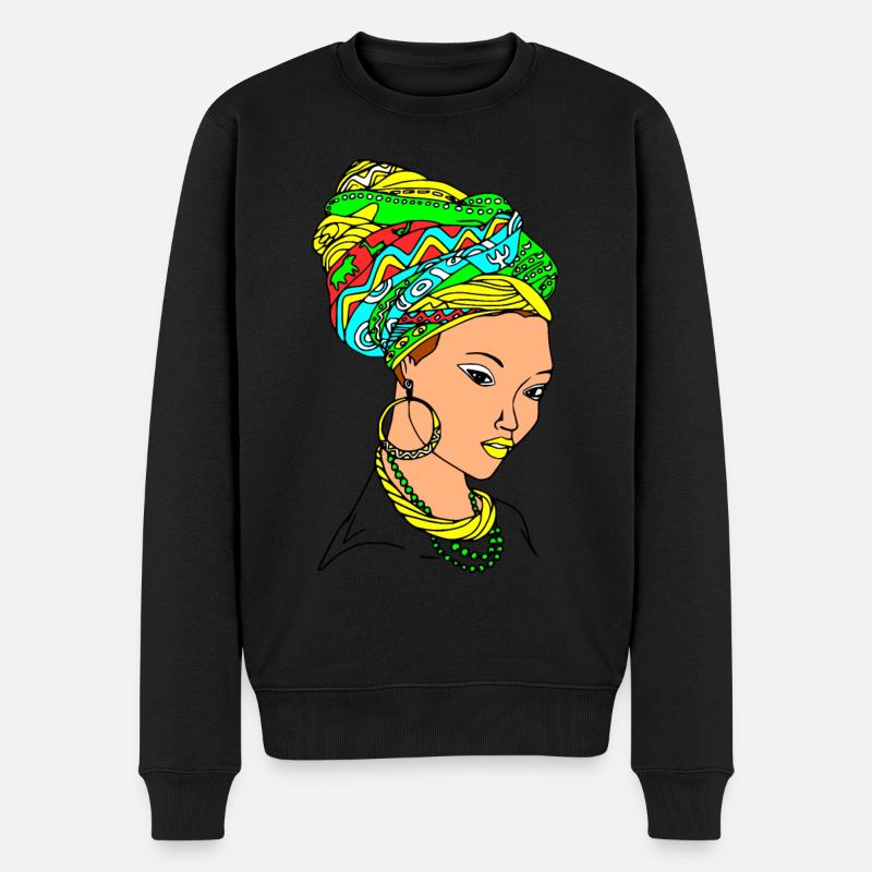Mama africa - Männer Premium Bio Pullover - Schwarz