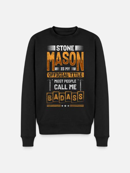 Stonemason Granite Craftsman - Men's Premium Organic Jumper - black