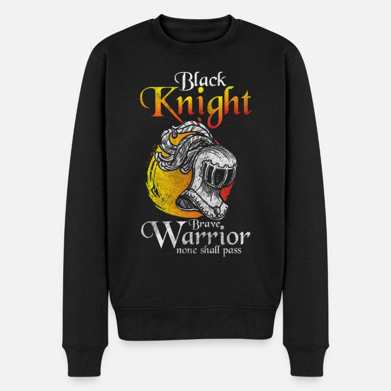 Schwert Drache Templer Adel - Männer Premium Bio Pullover - Schwarz