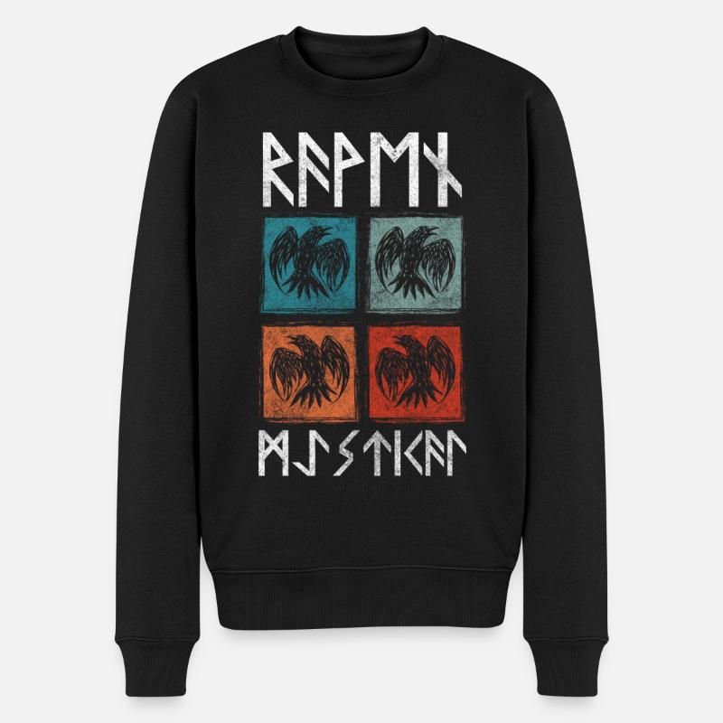 Mythologie Nebelkrähe Begleiter - Männer Premium Bio Pullover - Schwarz