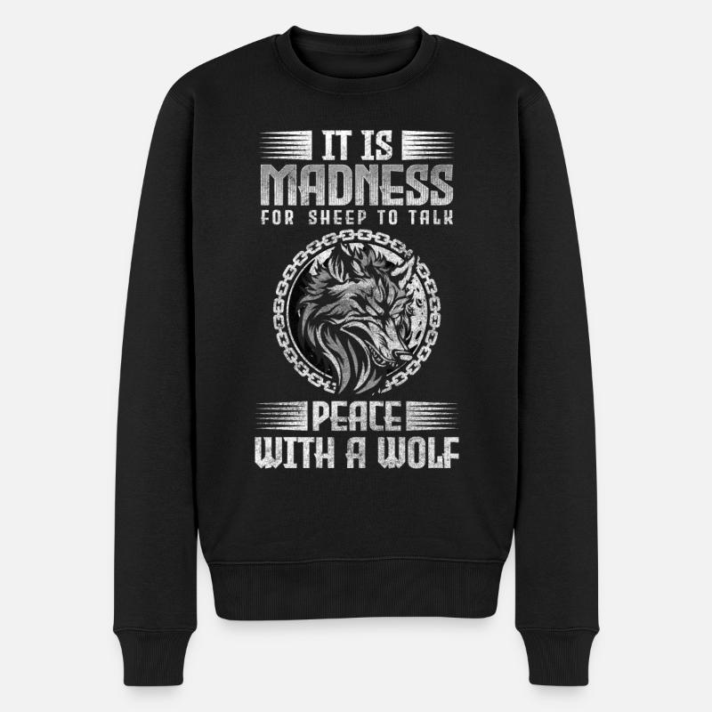 Wolf Pack Strength Wilderness - Men's Premium Organic Jumper - black