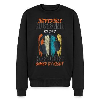 Gamer Player Streaming - Men's Premium Organic Jumper - black - Front - Nico (187cm)