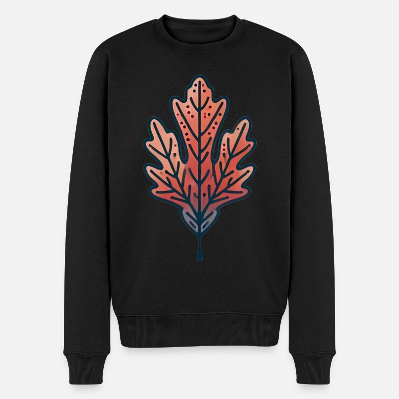Illustration rustique de feuille d’automne - Pull Premium bio Homme - noir