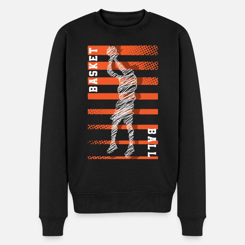 Basketball Basketballer - Männer Premium Bio Pullover - Schwarz