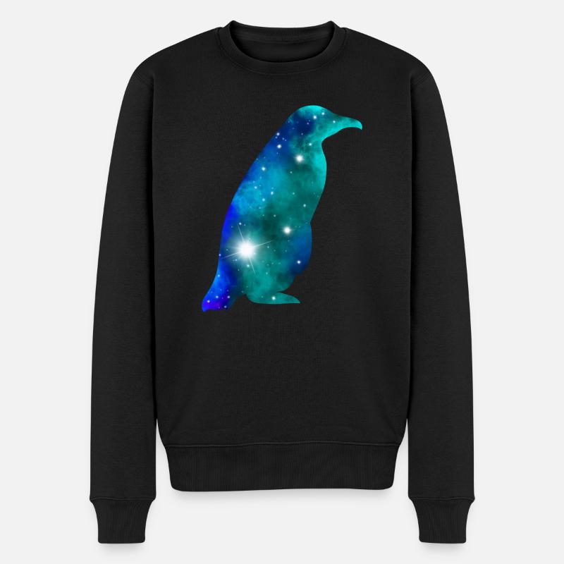 Galaxy Penguin - Männer Premium Bio Pullover - Schwarz