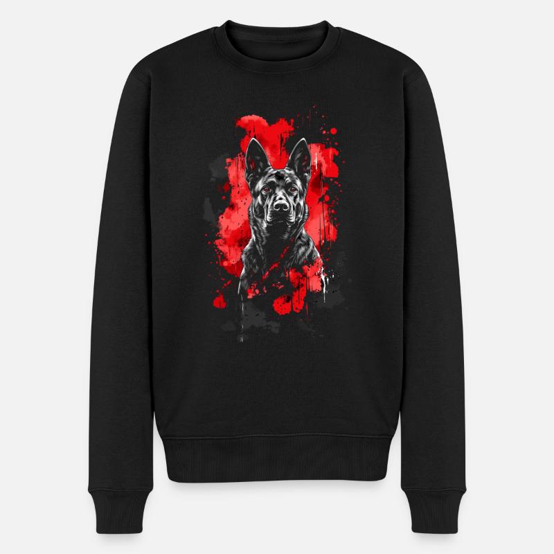 Malinois Portrait Hundesport Hunde Belgischer - Männer Premium Bio Pullover - Schwarz