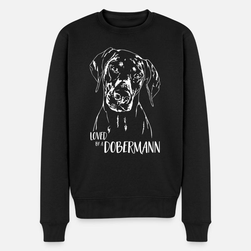 Aimé par un chien Doberman disant Wilsigns - Pull Premium bio Homme - noir