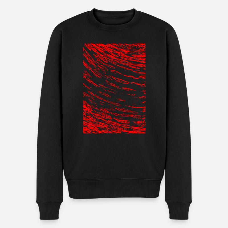 Image abstraite / rouge / motif / ligne - Pull Premium bio Homme - noir