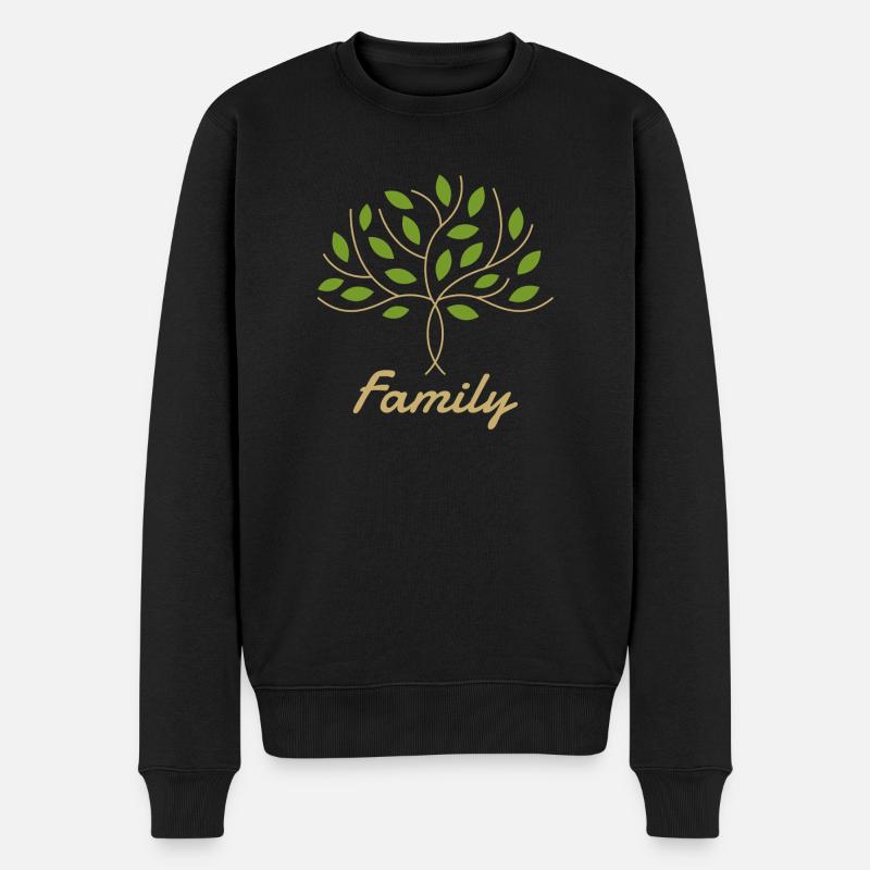 FatMonkey Designs FamilyTree Familie - Männer Premium Bio Pullover - Schwarz