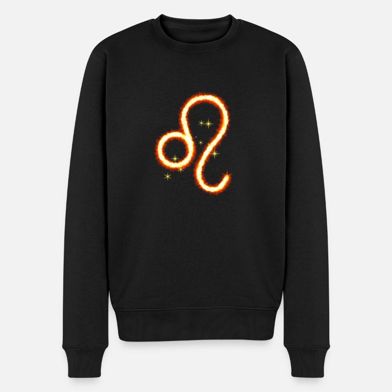 Löwe Symbol Sternzeichen Feuer - Männer Premium Bio Pullover - Schwarz