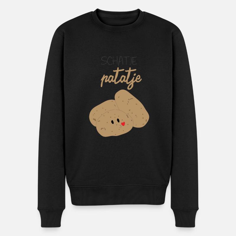 Baby Pommes frites - Männer Premium Bio Pullover - Schwarz