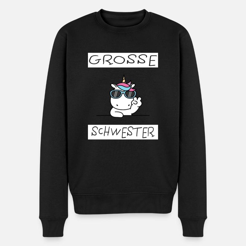 Grosse Schwester - Männer Premium Bio Pullover - Schwarz