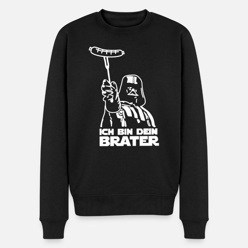 ich bin dein Brater - Männer Premium Bio Pullover - Schwarz