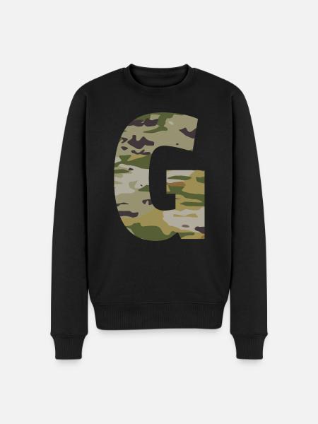 Tarnbuchstabe G - Männer Premium Bio Pullover - Schwarz