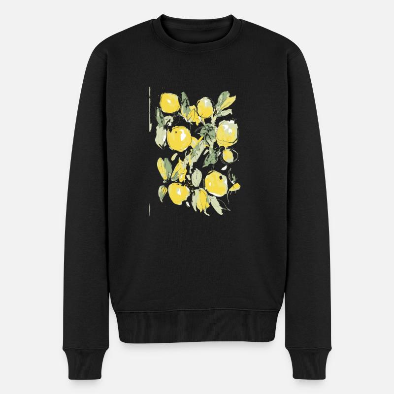 Mirabellen Früchte - Männer Premium Bio Pullover - Schwarz