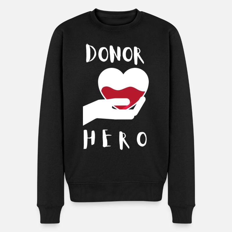 Héros du don de sang - Pull Premium bio Homme - noir