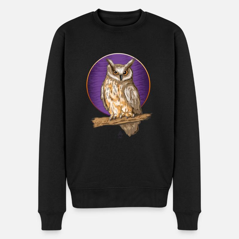 Hibou Lune - Pull Premium bio Homme - noir