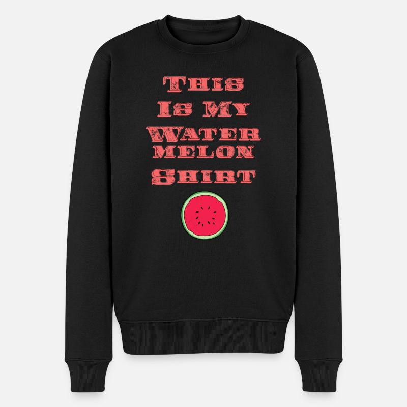 Fruits d'été tropicaux motif pastèque - Pull Premium bio Homme - noir