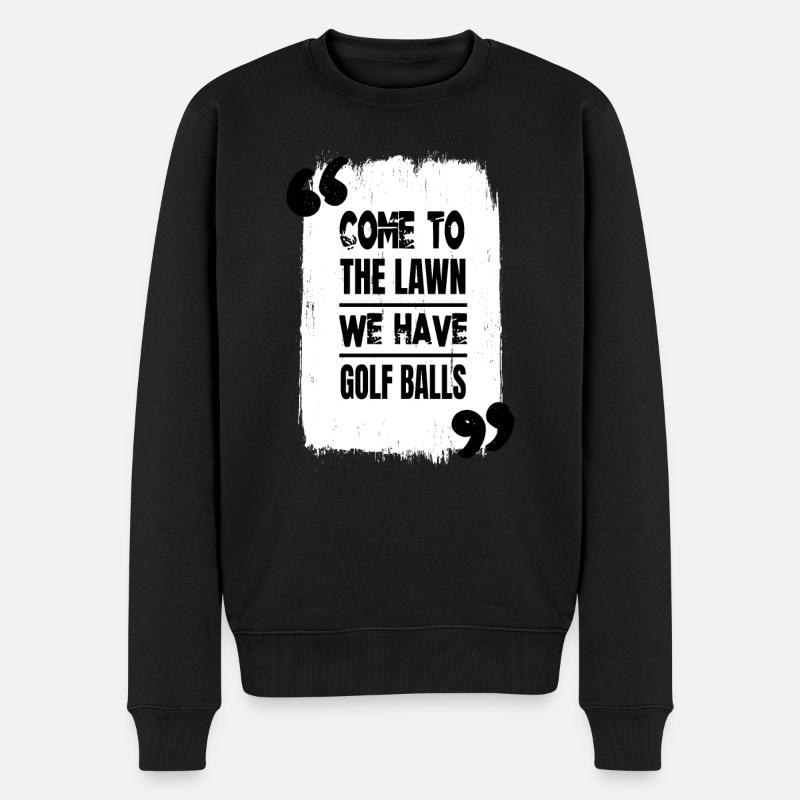 golfbag funny golflover geek golf ball golfking - Männer Premium Bio Pullover - Schwarz