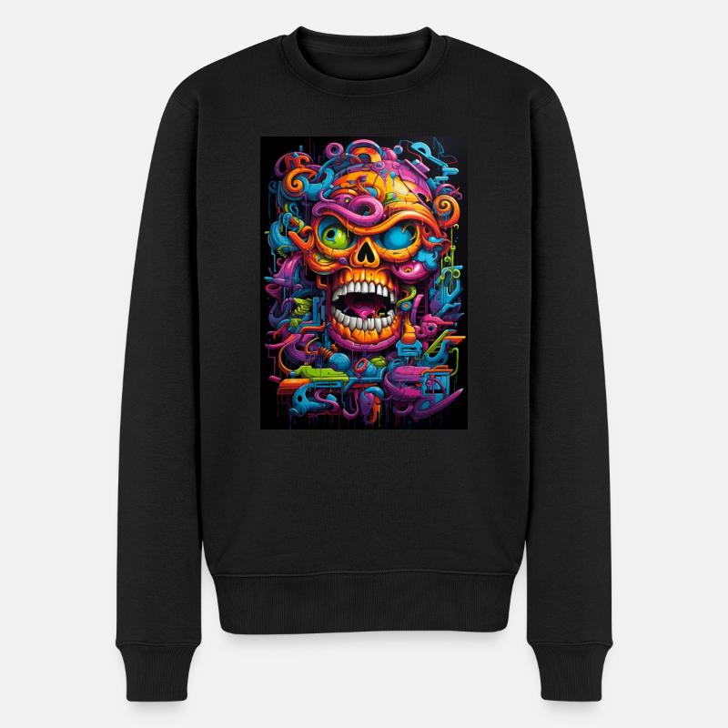Graffiti Crâne - Pull Premium bio Homme - noir