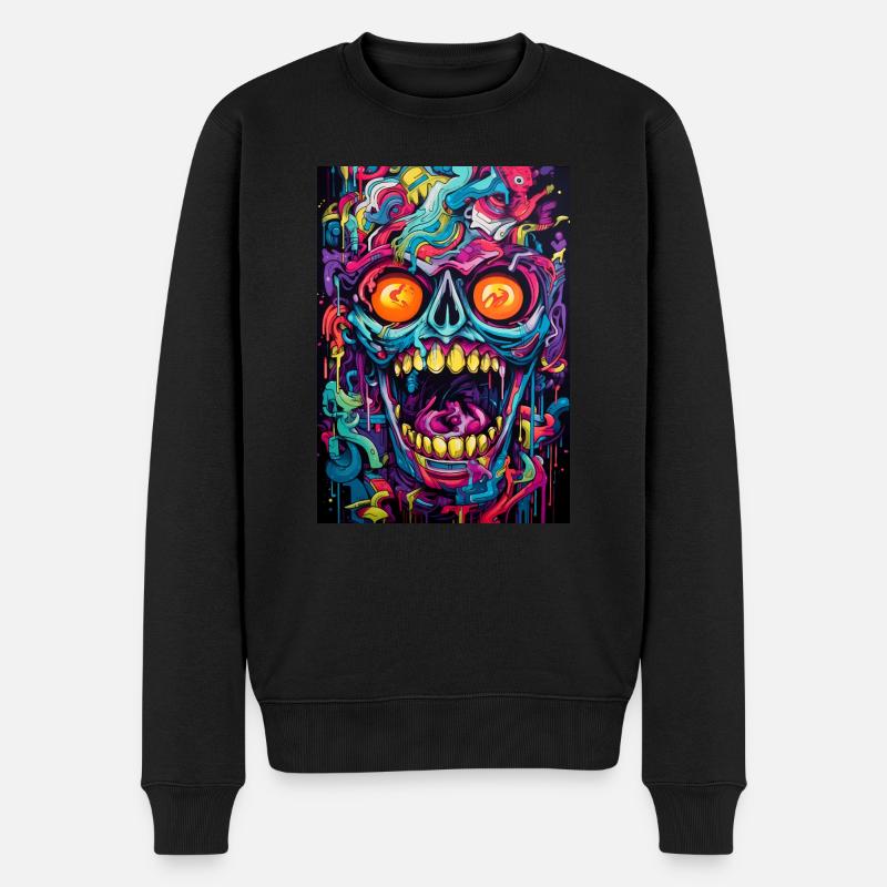 Graffiti Crâne - Pull Premium bio Homme - noir