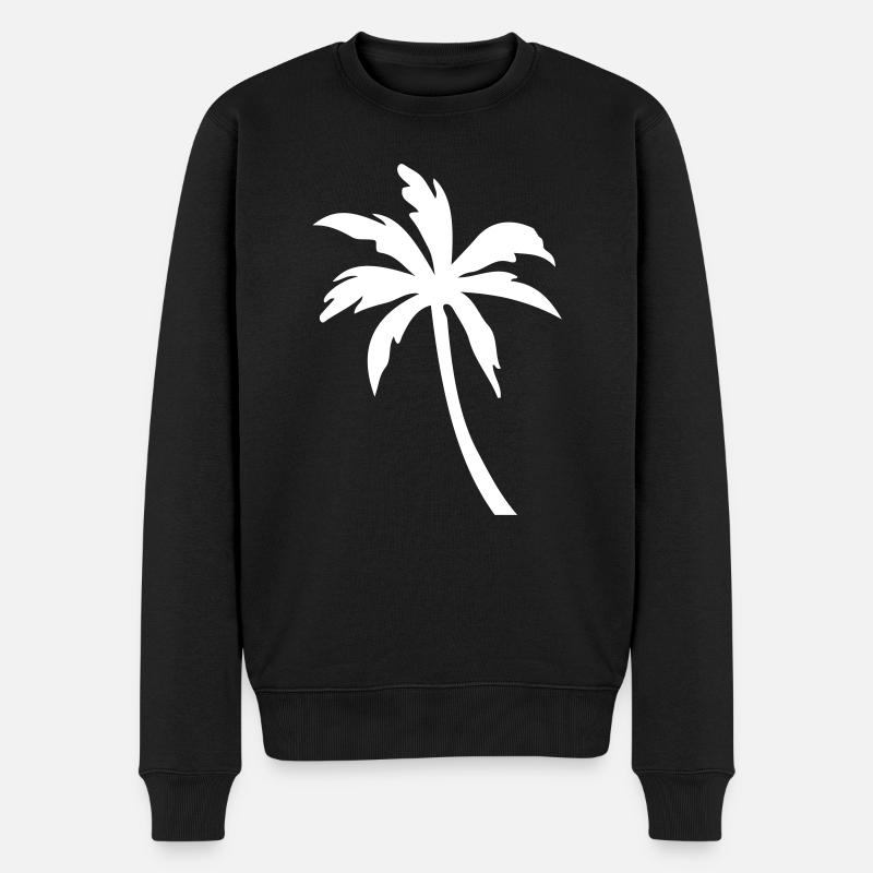 palme symbol silhouette - Männer Premium Bio Pullover - Schwarz