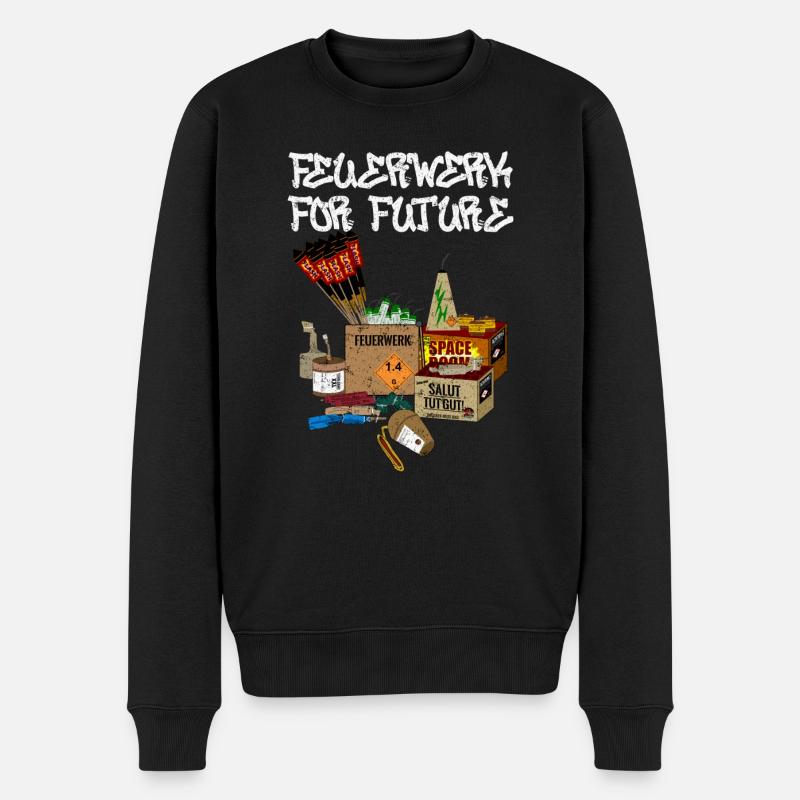 Feux d’artifice du futur - Pull Premium bio Homme - noir