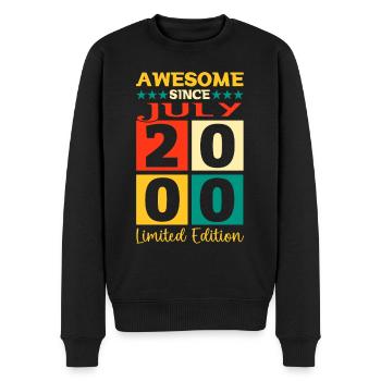 Awesome since July 2000 22nd Birthday Men's Fun - Men's Premium Organic Jumper - black - Front - Nico (187cm)