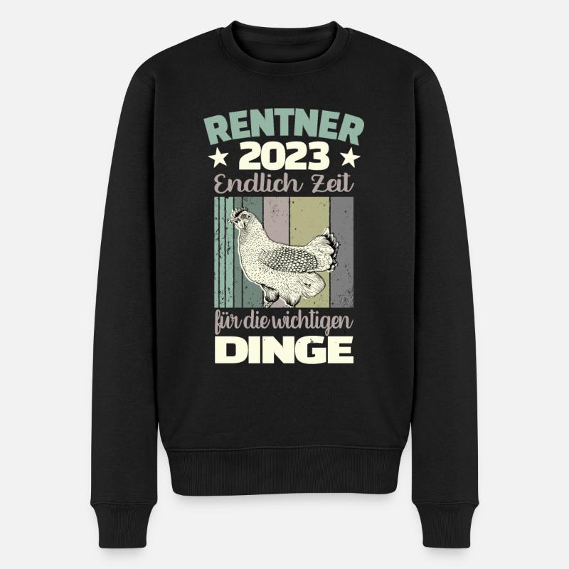 Rentner 2023 - Männer Premium Bio Pullover - Schwarz