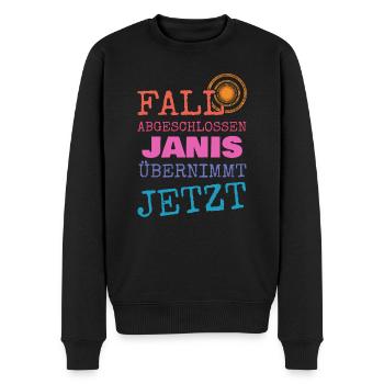 First name Janis - Men's Premium Organic Jumper - black - Front - Nico (187cm)