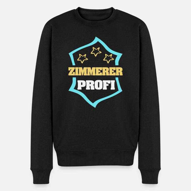Zimmerer als Beruf - Männer Premium Bio Pullover - Schwarz