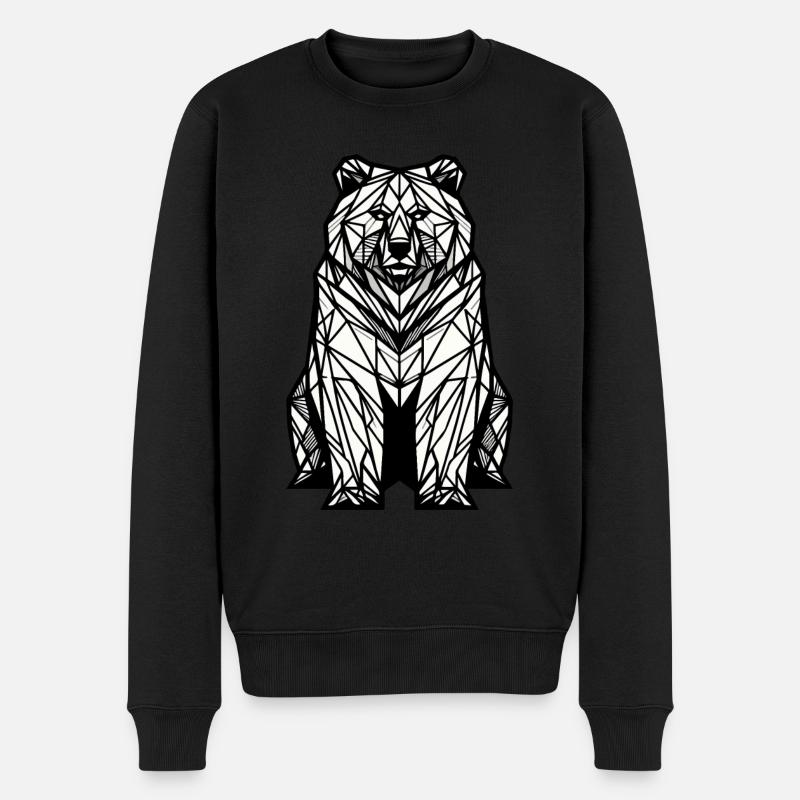 Bär Polygon - Männer Premium Bio Pullover - Schwarz