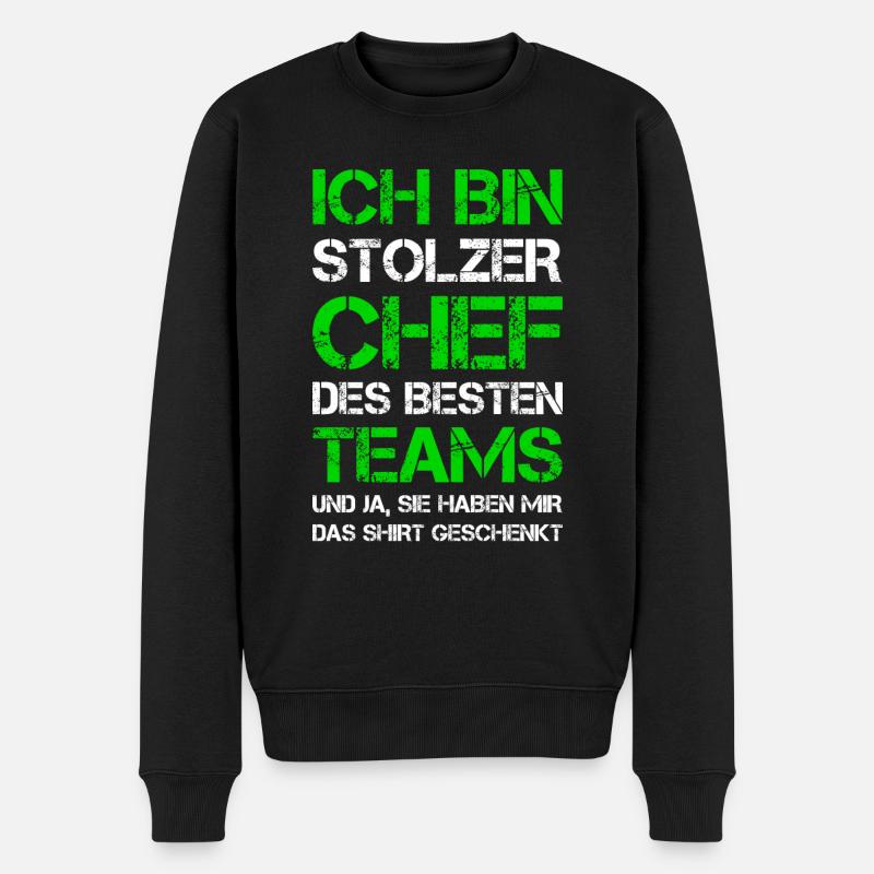 Stolzer Chef Des Besten Teams Geschenk Mitarbeiter - Männer Premium Bio Pullover - Schwarz