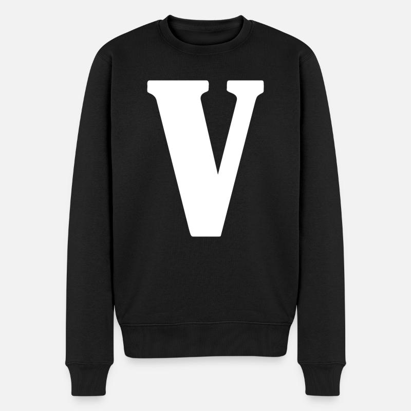 V - Männer Premium Bio Pullover - Schwarz