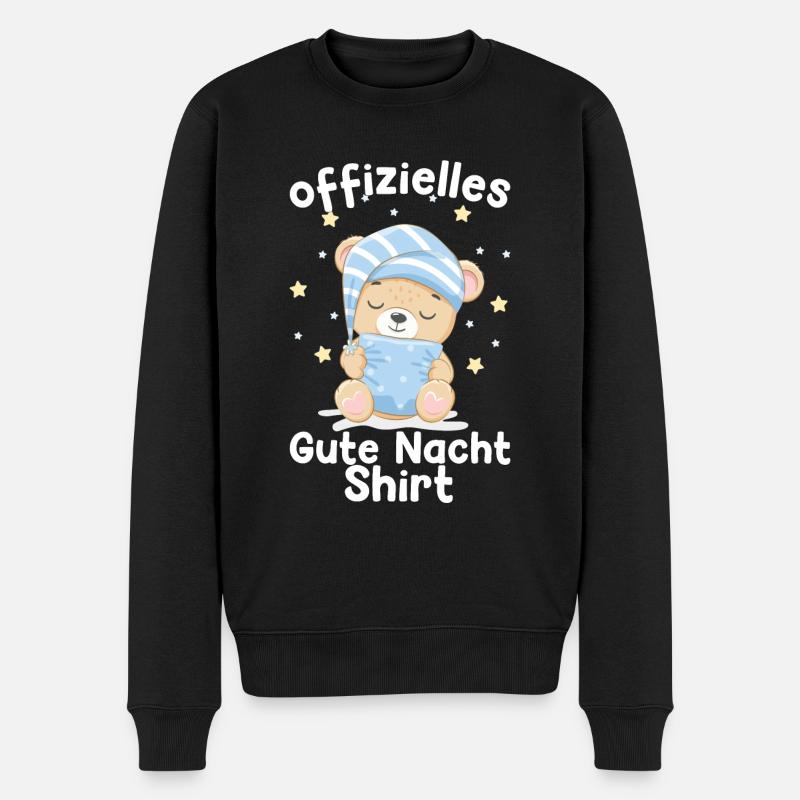 Gute Nacht Bär Schlaf Geschenk - Männer Premium Bio Pullover - Schwarz