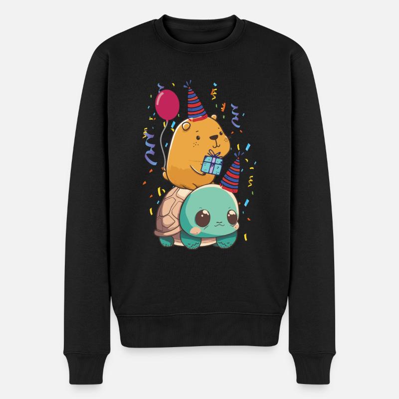 Capybara Geburtstag - Männer Premium Bio Pullover - Schwarz