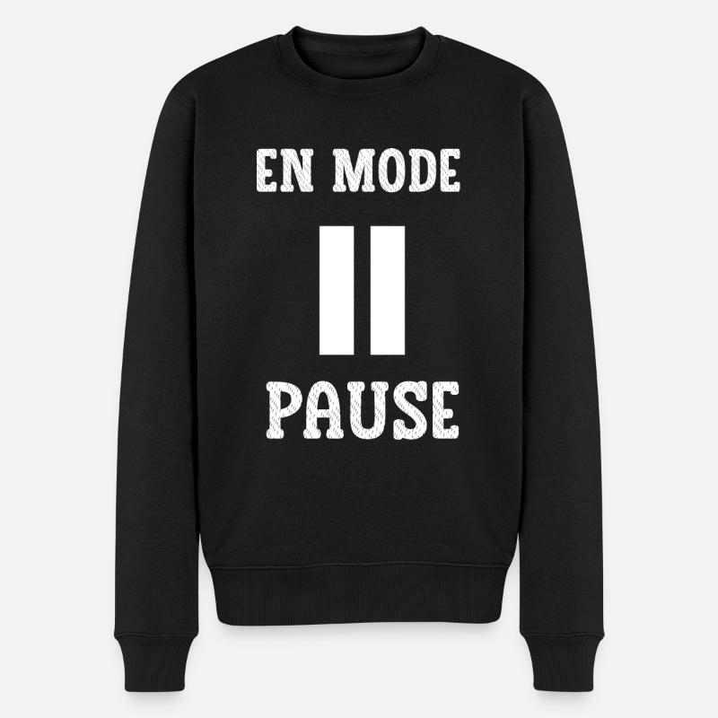 En mode pause - Pull Premium bio Homme - noir