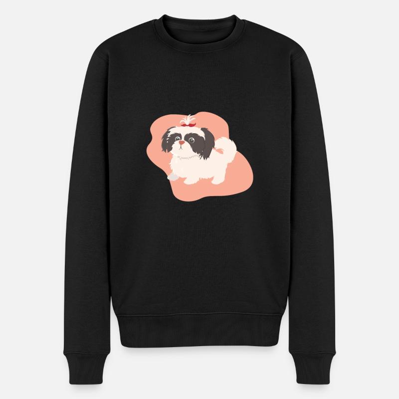 Hund mt Zopf - Männer Premium Bio Pullover - Schwarz