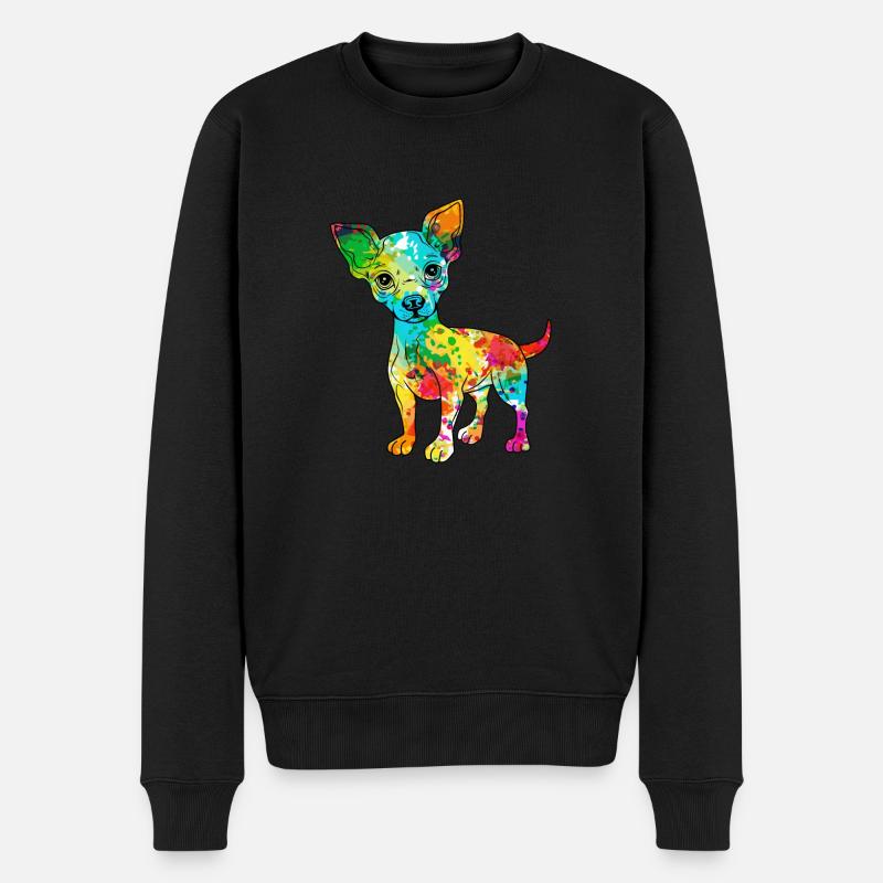 Chihuahua - Männer Premium Bio Pullover - Schwarz