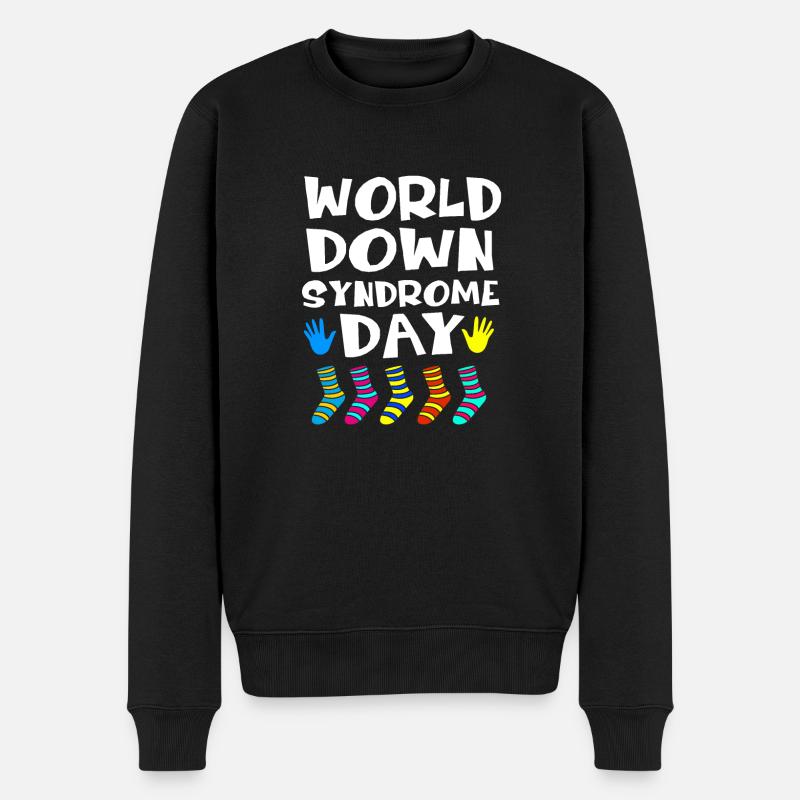 Down Syndrom T21 Chromosom Trisomie - Männer Premium Bio Pullover - Schwarz