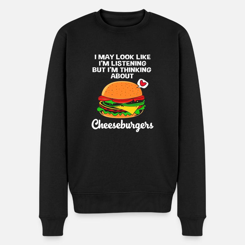Burger au fromage - Pull Premium bio Homme - noir